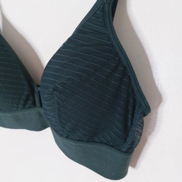 Lively Stripe Mesh Green Bralette Bra Emerald Size Small - Picture 3 of 6